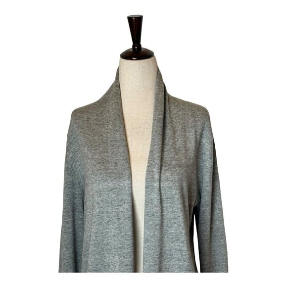 Repeat Easy Knit Sweater Women Small Gray Knit Open Front Long Line Cardigan - Picture 4 of 11